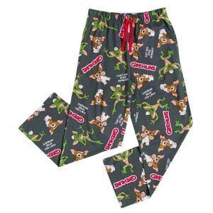 Gremlins Mens Stripe & Gizmo Lounge Pants / Black/Charcoal